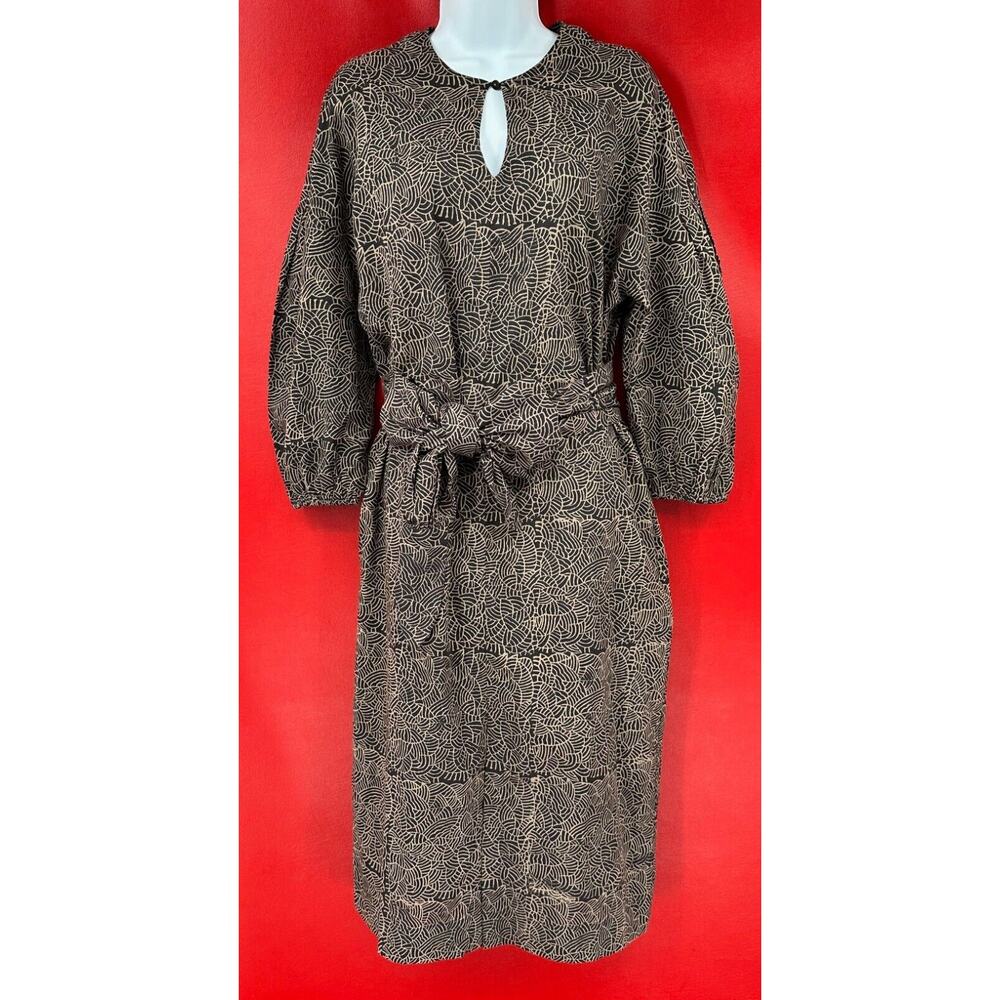 Mirth Zuri Design Handmade Edition 100% Cotton Belted Dress Made In India Size M